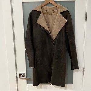 Brown Elie Tahari Shearling Coat